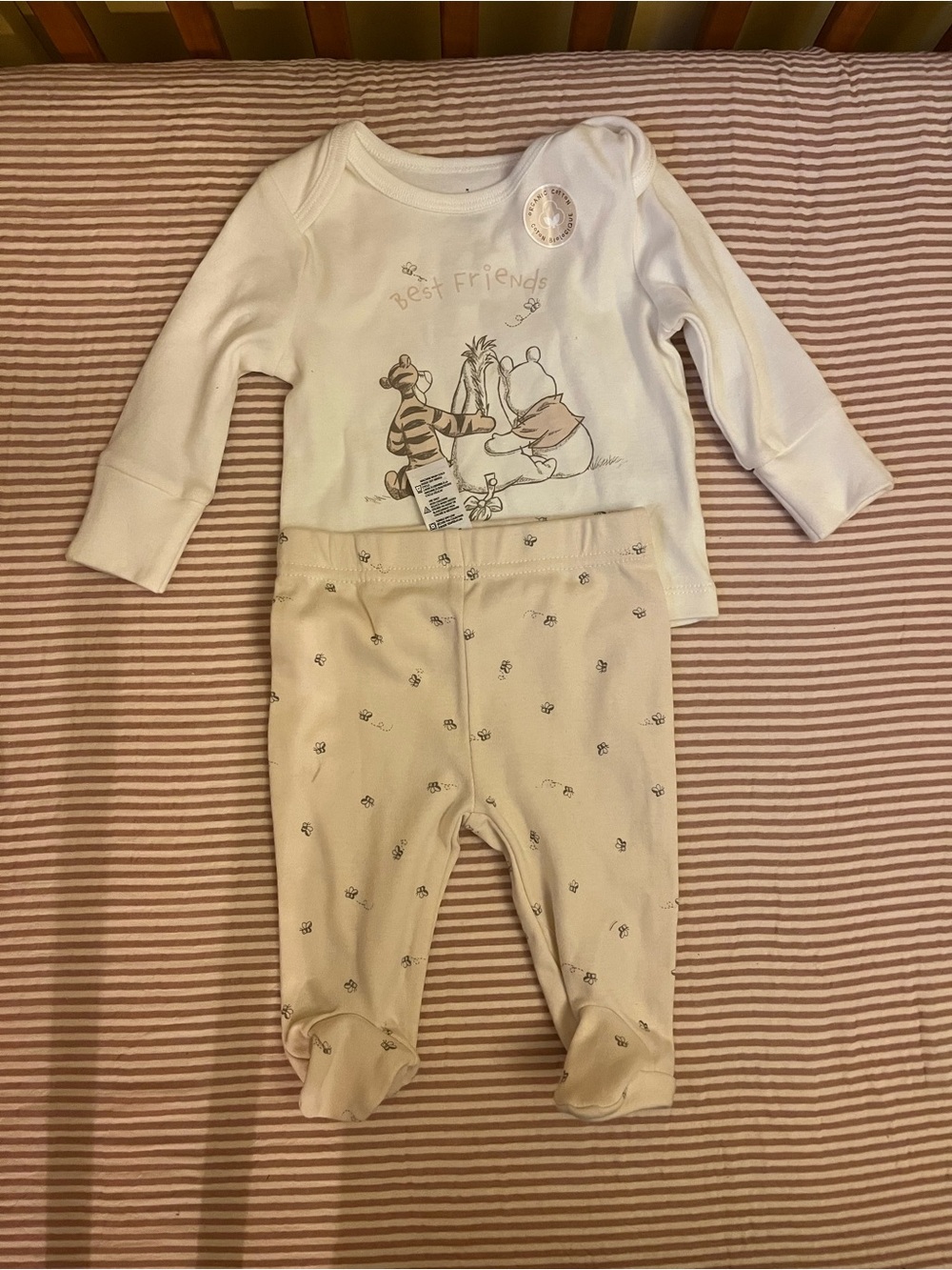 Carter's Cream and White Winnie the Pooh 'Best Friends' Two-Piece Footie Set